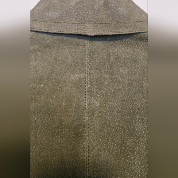 Vintage Live a Little Olive Suede Zip Jacket - Picture 11 of 12